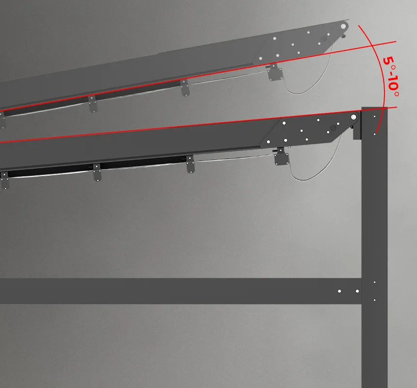 Możliwość dopasowania kąta pochylenia dachu pergoli